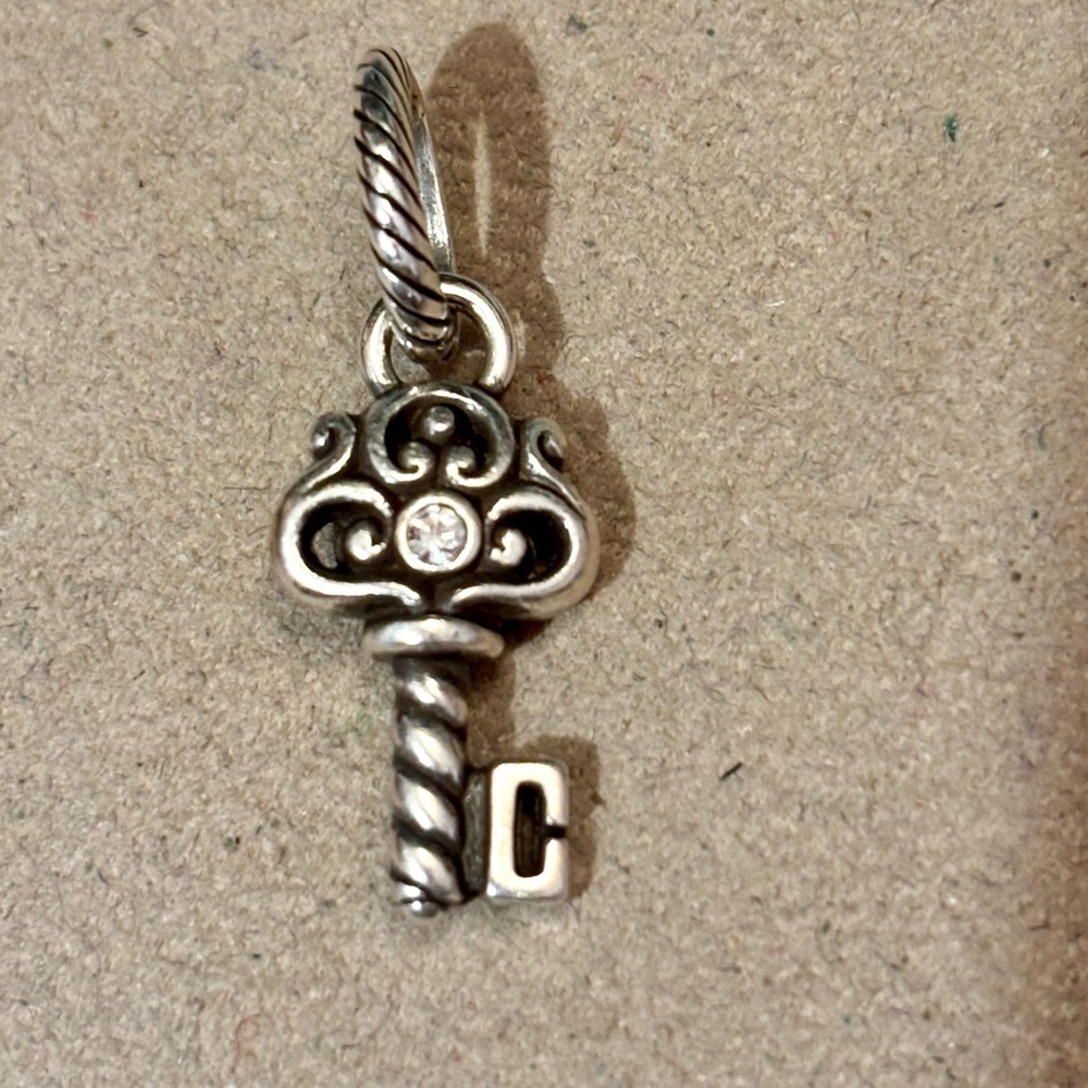 Brighton Magic Key charm Silver with clear crystal accents Retired - Picture 2 of 5